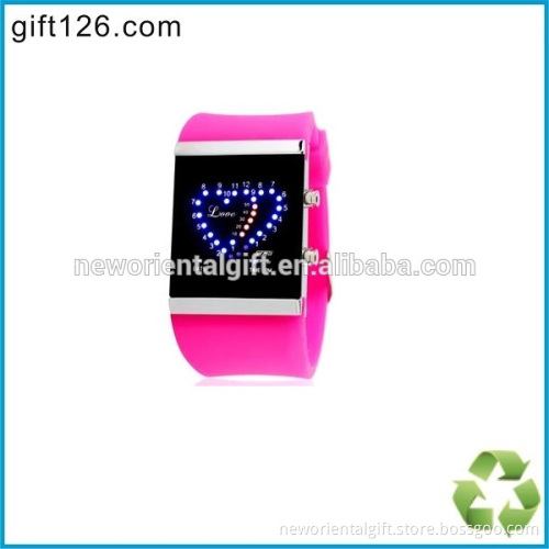 Silicone digital LED Watches Men with changing colorful lights